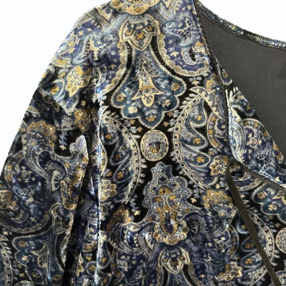 Venezia Velvet Paisley‎ Tunic Top Womens Plus Size 22/24 Boho Witchy Fairy - Picture 5 of 11